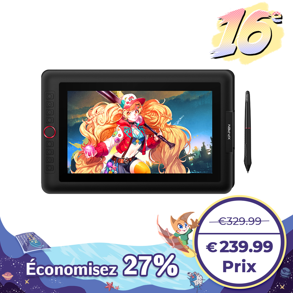 Tablette Graphique avec Ecran XP-Pen Artist 16 Pro avec Touches de Tablette Graphique avec Ecran XP-Pen Artist 16 Pro avec Touches de