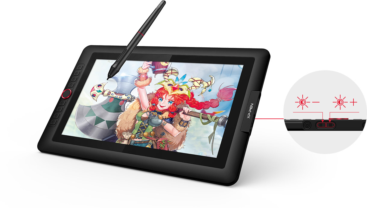  tablette graphique écran XP-Pen Artist 15.6 Pro avec bouton de luminosité d'écran aisément accessible 
