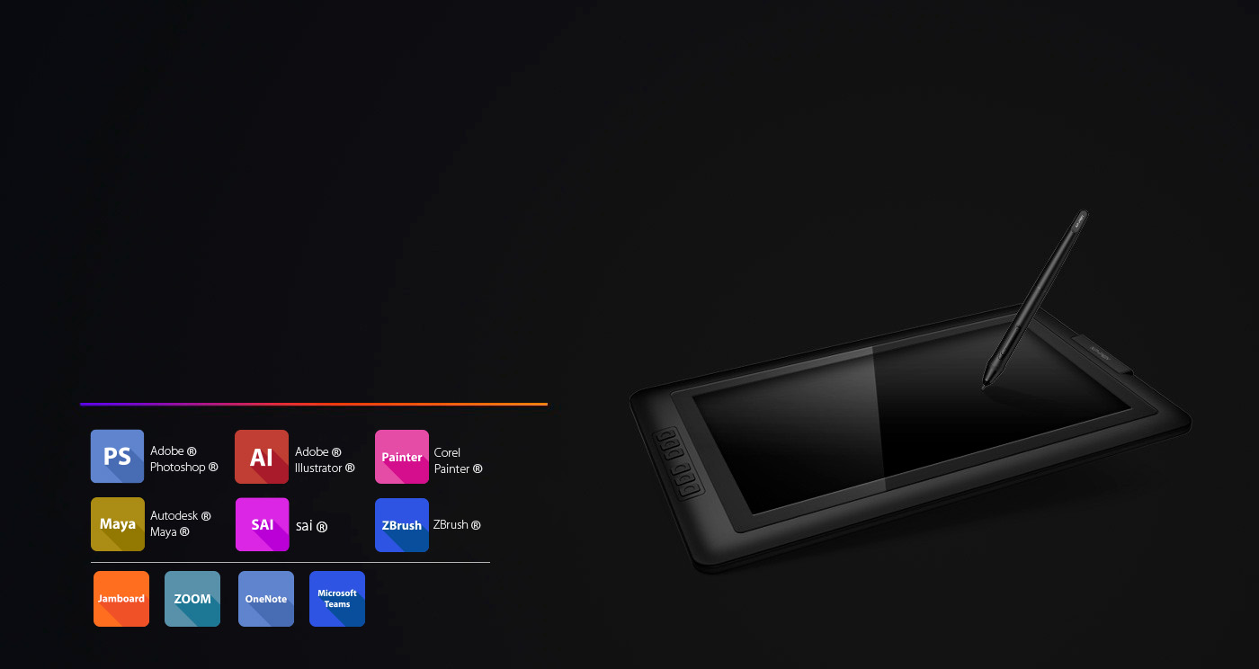 XP-Pen Artist 15.6 tablette Compatible avec Windows Mac OS et logiciels de dessin