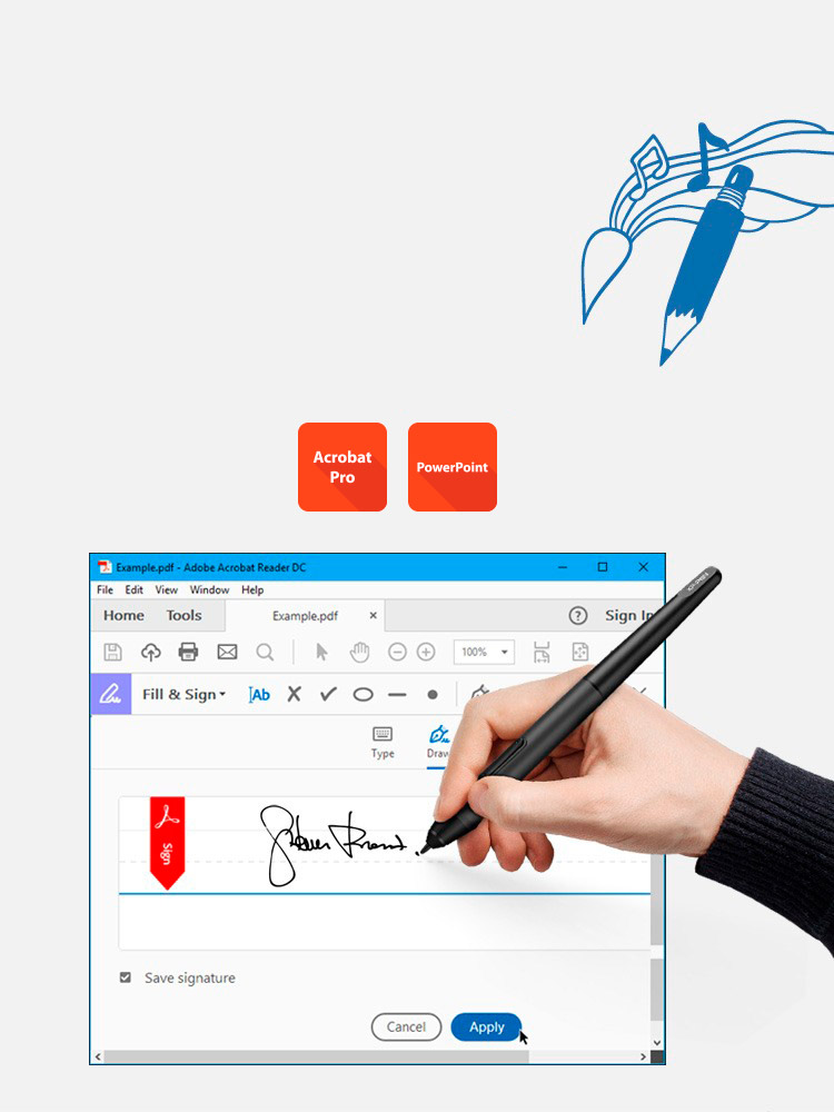 Dessin tablette graphique XP-Pen Star G640S Pour signature numérique